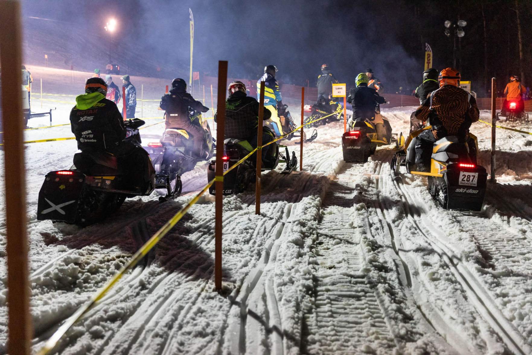 Snowmobile races heat up the night